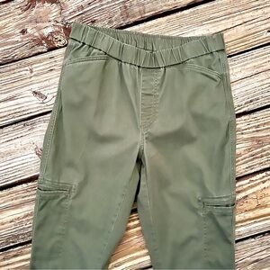 Lands End Olive Green High Rise Pull On Cargo Pants